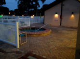 one of the two juacuzzi in the evening